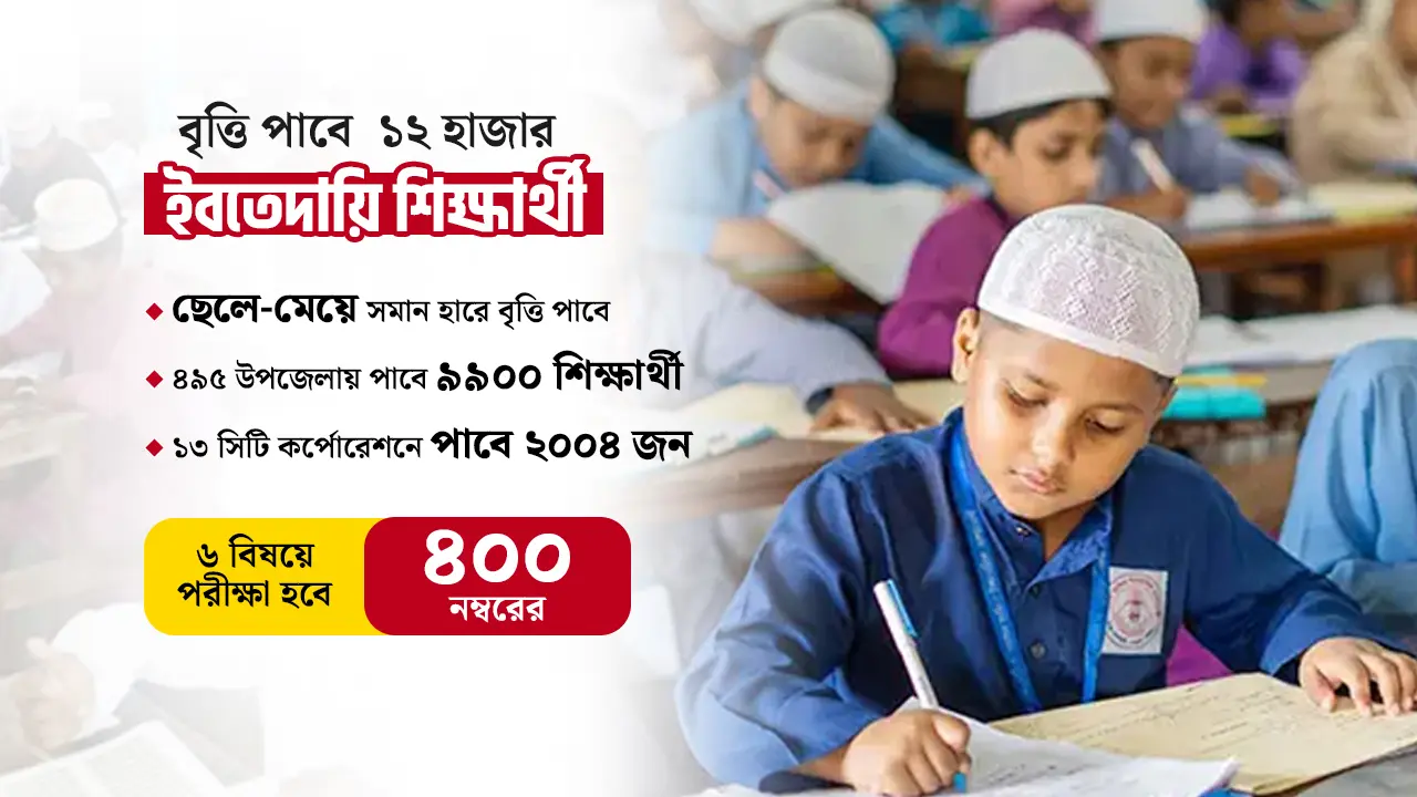 ৩ বছর ৪৫০ ও ৬০০ টাকা করে বৃত্তি পাবে ইবতেদায়ি শিক্ষার্থীরা