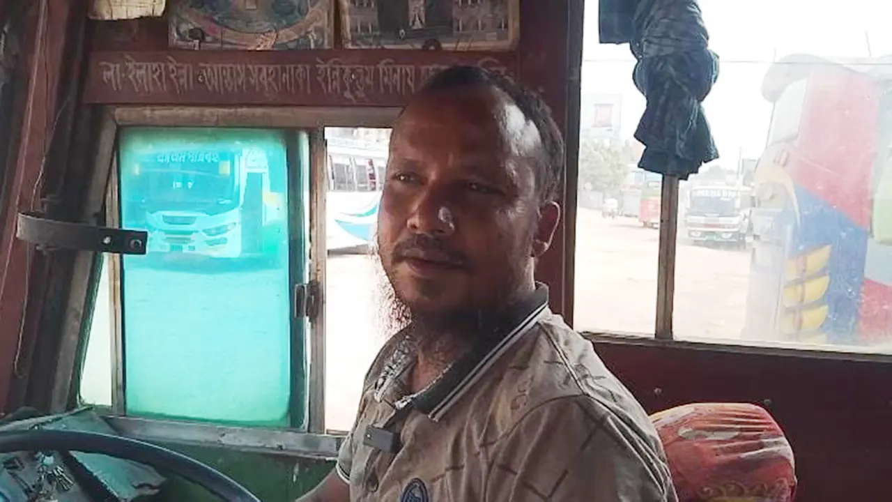 বাবার বাসের স্টিয়ারিং এখন ছেলের হাতে