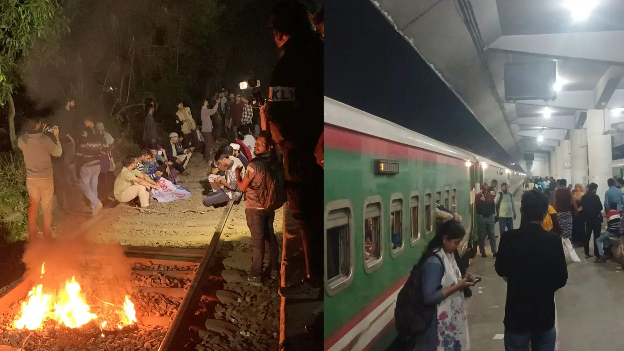 রাজশাহীতে ৫ ঘণ্টা ধরে রেলপথ অবরোধ, দুর্ভোগে ৩ হাজারের বেশি যাত্রী