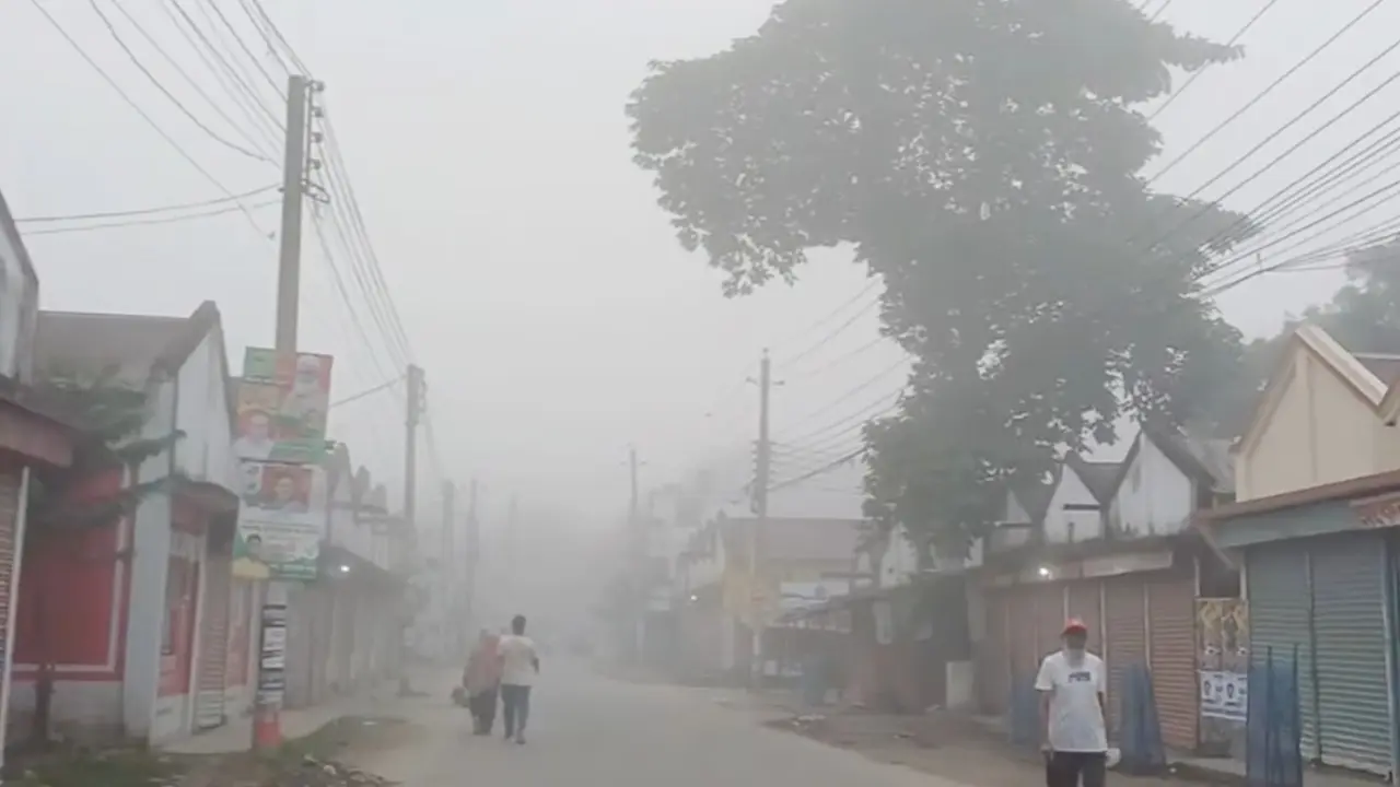 কুয়াশা ভেজা সকাল জানান দিচ্ছে শীতের আগমনী বার্তা