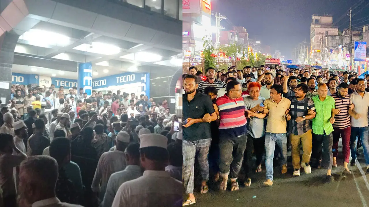 নোয়াখালীতে জামায়াত-বিএনপির পাল্টাপাল্টি বিক্ষোভ, দোষীদের শাস্তি দাবি