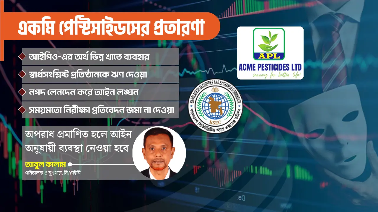 বিনিয়োগকারীর ভোট চুরি করে একমি পেস্টিসাইডসের প্রতারণা!
