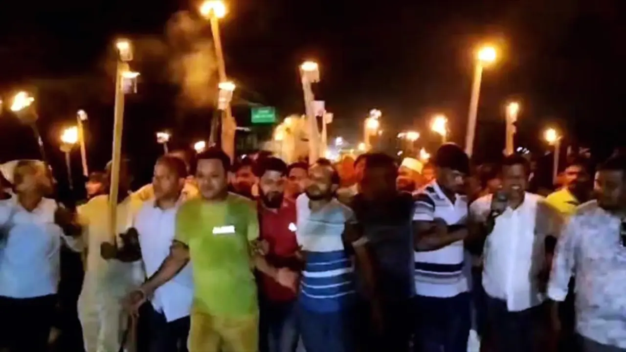 বিজয়নগরে রুমিন ফারহানার বিরুদ্ধে মশাল মিছিল