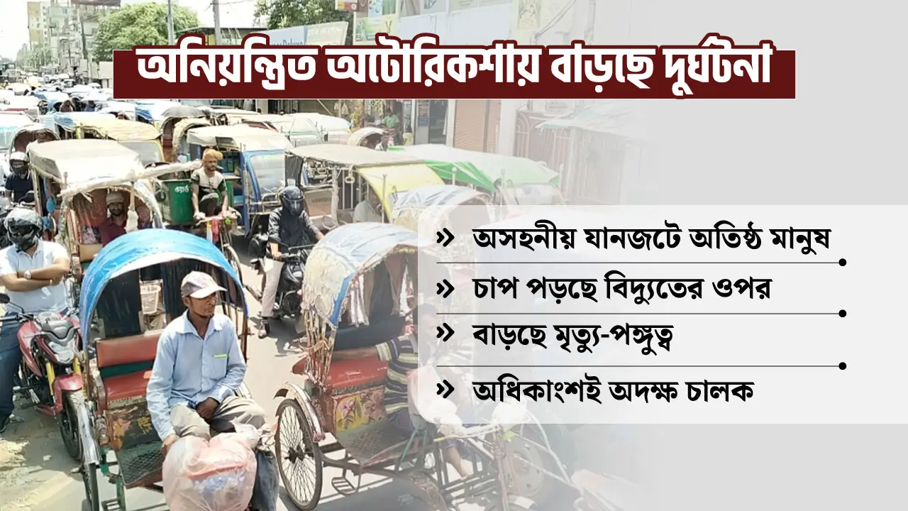 সড়কে বাড়ছে বেপরোয়া অটোরিকশা, বাড়ছে যানজট-দুর্ঘটনা