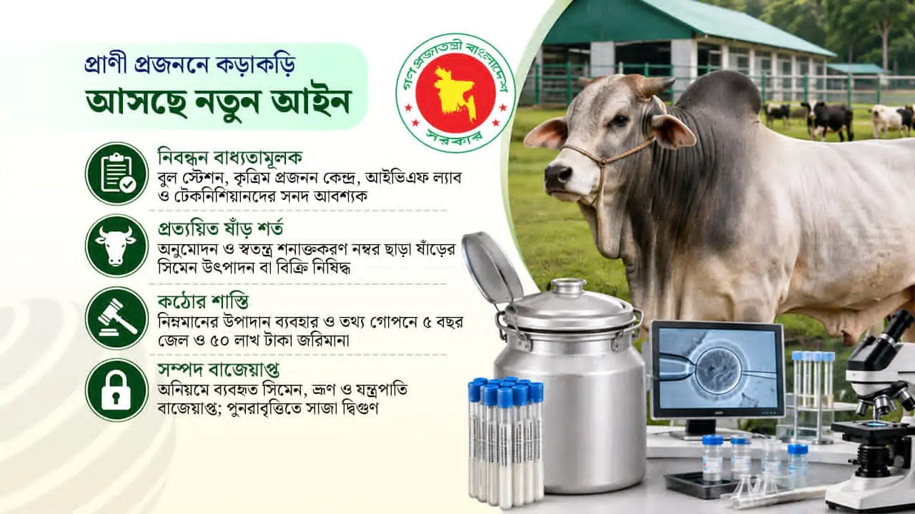 প্রাণী প্রজনন নিয়ন্ত্রণে আসছে নতুন আইন, সর্বোচ্চ ৫০ লাখ টাকা জরিমানা