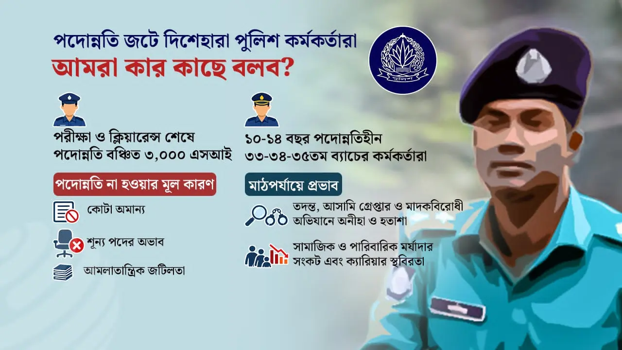 পদোন্নতির জটে নন-বিসিএস পুলিশ, মাঠে কমছে কর্মস্পৃহা