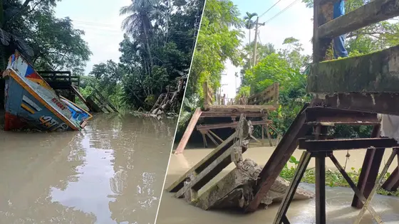 বাল্কহেডের ধাক্কায় ব্রিজ ভেঙে সড়ক বন্ধ, দুর্ভোগে ৩ উপজেলার মানুষ