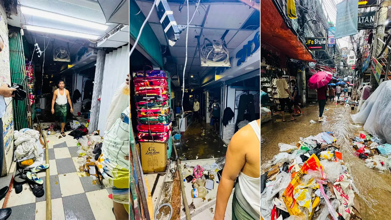 এক রাতের বৃষ্টিতে রিয়াজউদ্দিন বাজারে কোটি টাকার ক্ষতি