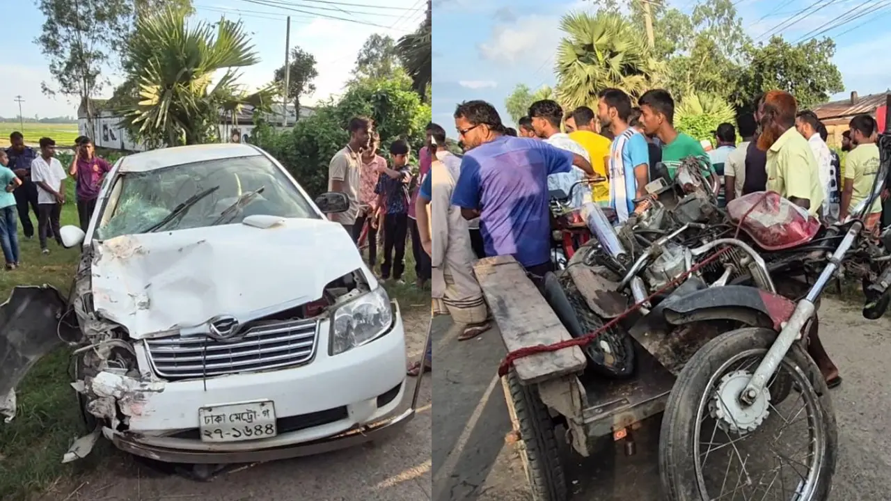 প্রাইভেটকারের ধাক্কায় মোটরসাইকেল আরোহী স্বামী-স্ত্রী নিহত