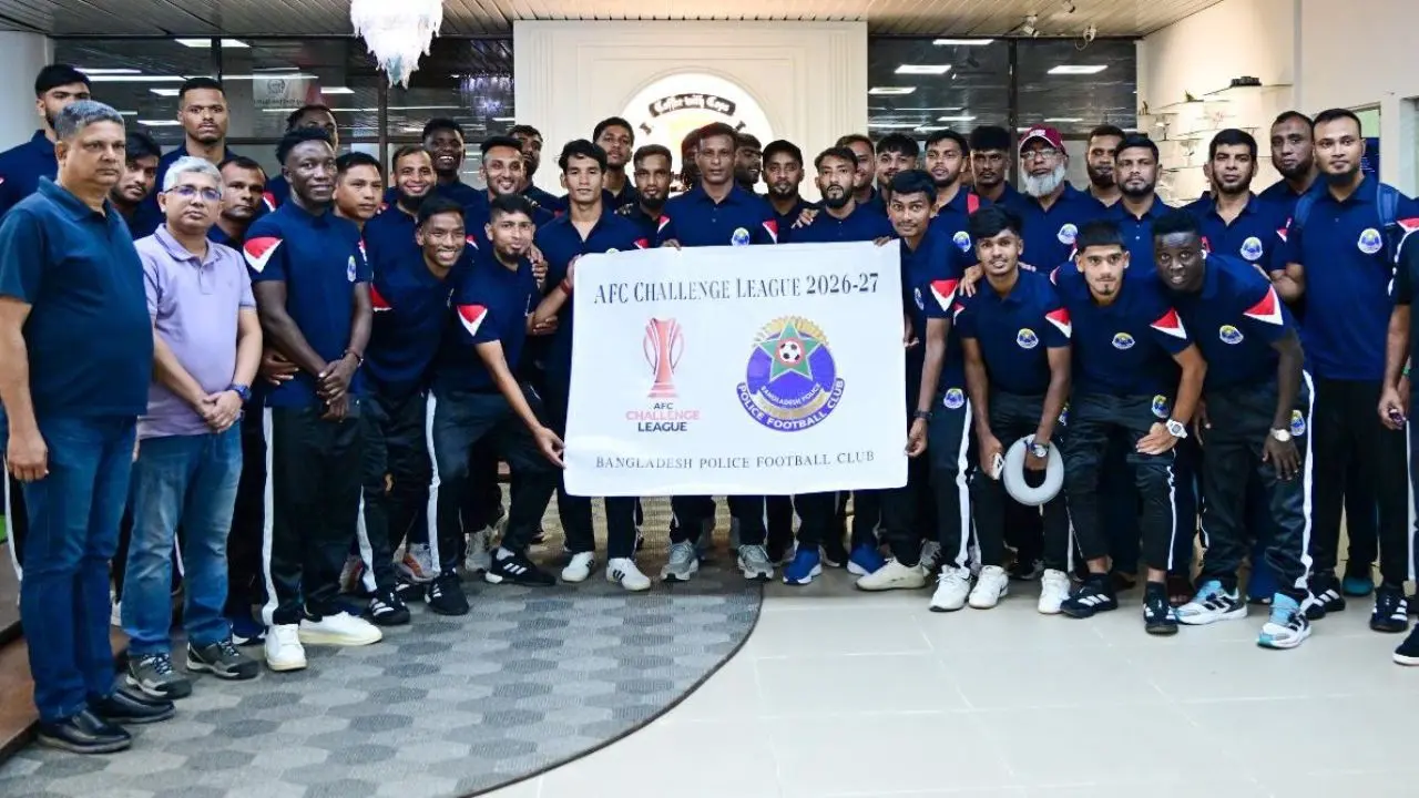 এএফসি চ্যালেঞ্জ লিগ খেলতে আম্মান গেল পুলিশ ফুটবল দল