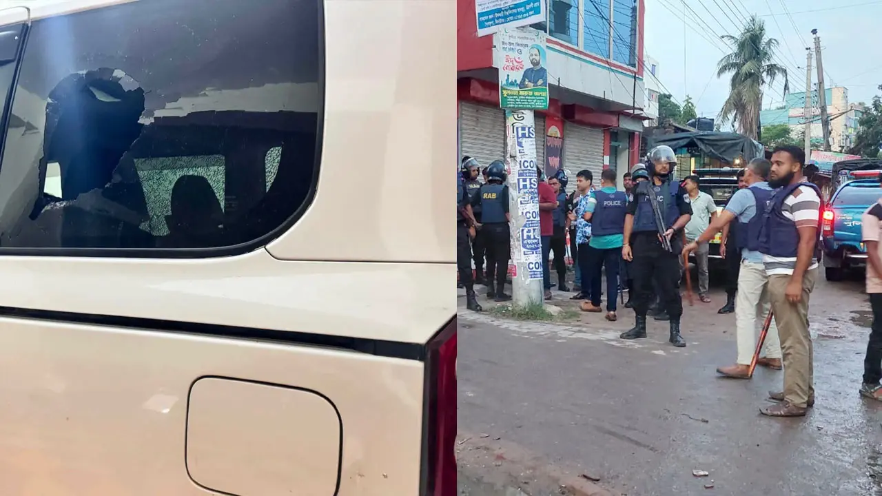 কুষ্টিয়ায় এমপি আমির হামজার গাড়িতে হামলা-ভাঙচুর