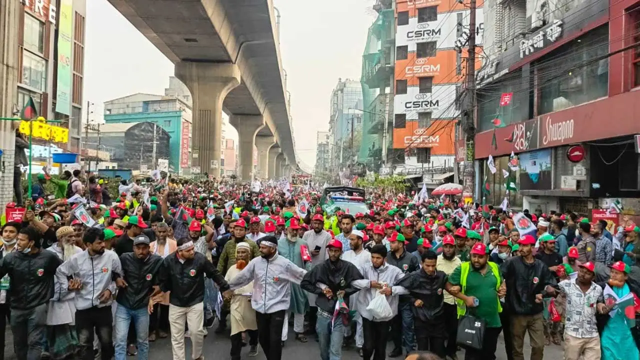 শেষ দিনে জামায়াত আমিরের নেতৃত্বে মিরপুরে গণমিছিল