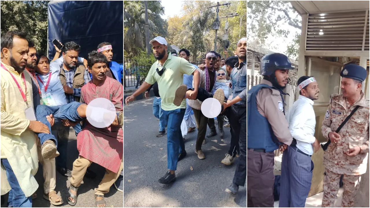 পে স্কেল দাবিতে যমুনার সামনে সংঘর্ষে আহত ১৪