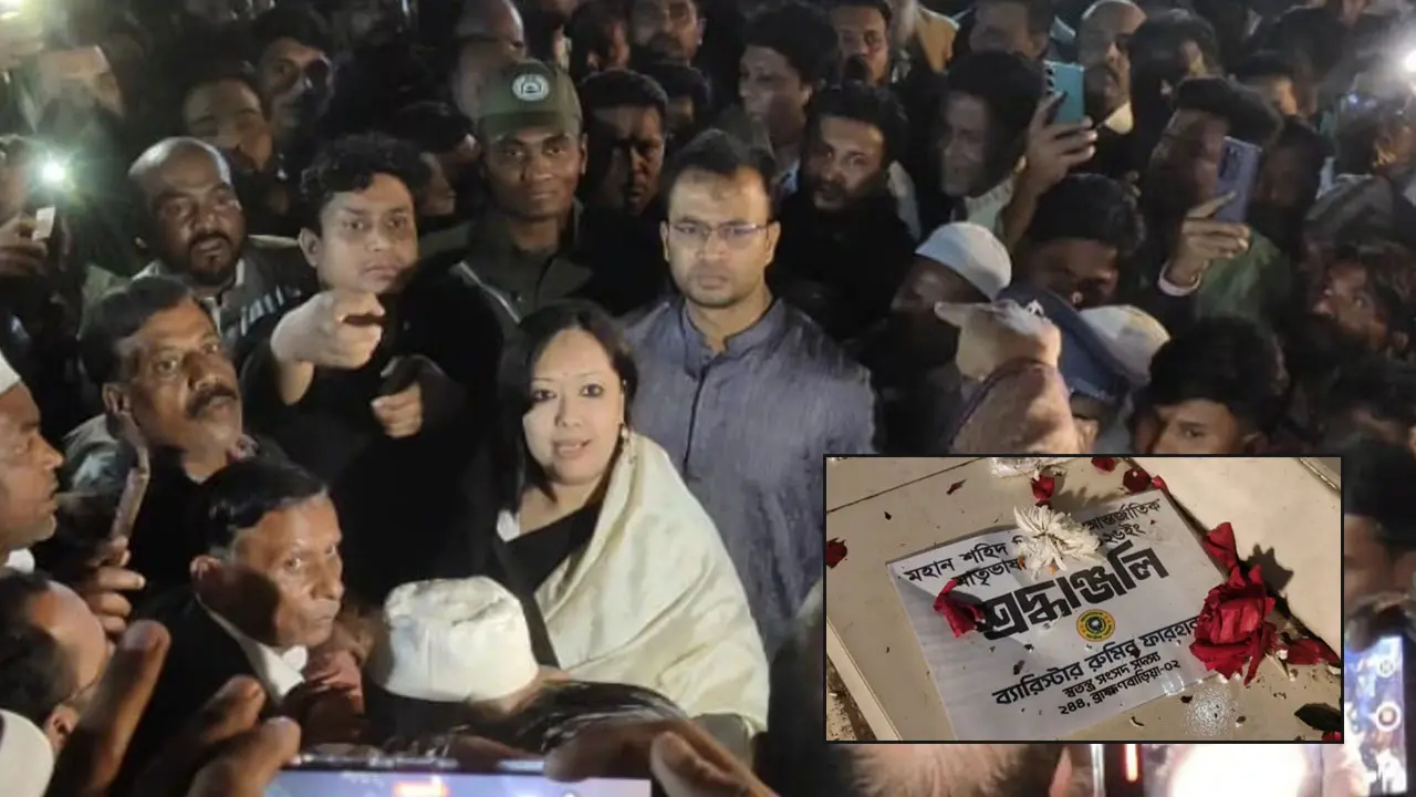 বাধার মুখে শহীদ মিনারে শ্রদ্ধা জানাতে পারেননি রুমিন ফারহানা