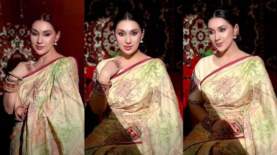 শাড়ির রঙে রঙিন অপু বিশ্বাস