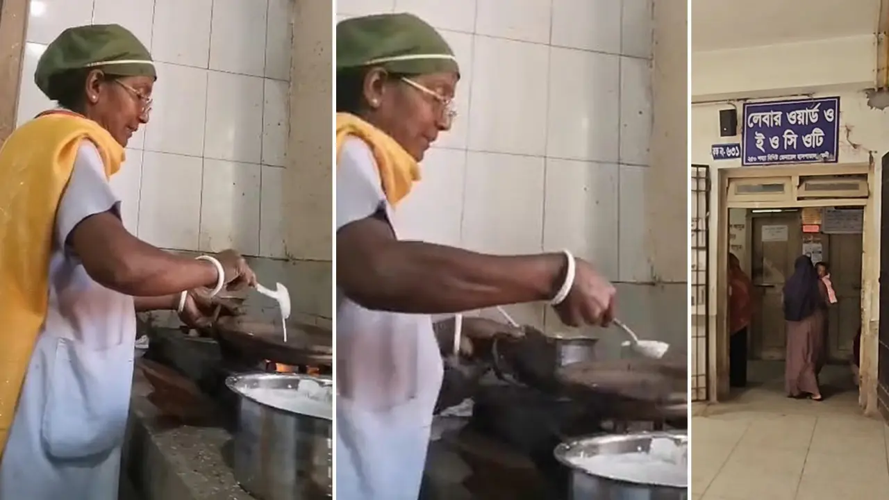 অপারেশন থিয়েটারের ভেতর চুলা, পিঠা বানাচ্ছেন নার্সরা