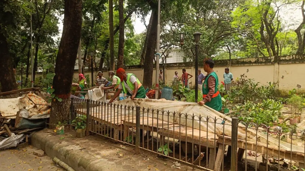 পুরাতন এলিফ্যান্ট রোডে উচ্ছেদ অভিযান, নার্সারির গাছ জব্দ