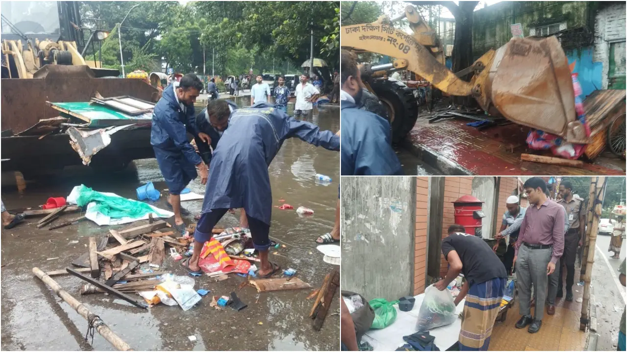 ডিএসসিসির অভিযানে দখলমুক্ত হলো ফুটপাত