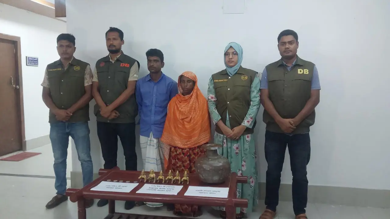 সোনার মূর্তি বিক্রির নামে প্রতারণা, ভাই-বোন গ্রেপ্তার