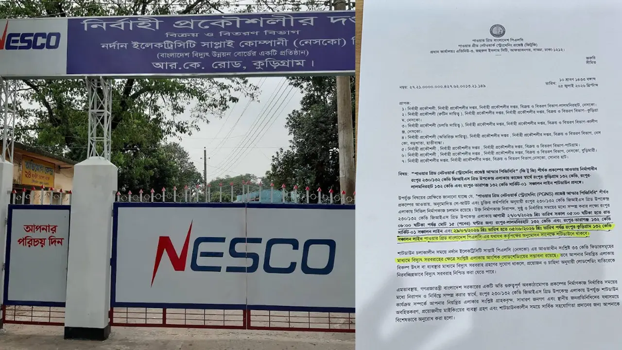 কুড়িগ্রামে এক সপ্তাহ বিদ্যুৎ শাটডাউন থাকবে