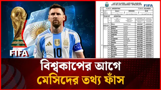 বিশ্বকাপের আগে মেসিসহ পুরো আর্জেন্টিনা দলের পাসপোর্ট তথ্য ফাঁস