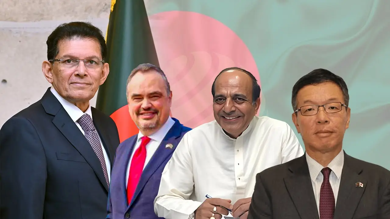 মন্ত্রীর দপ্তরে মার্কিন-জাপানি দূত, সচিবের দপ্তরে ভারতীয় দূত
