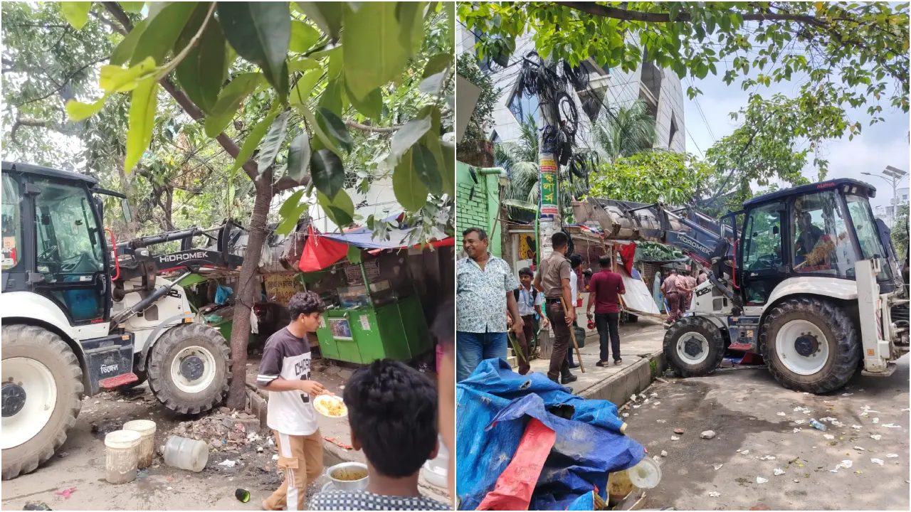 উত্তরায় ডিএনসিসির অভিযানে তিন শতাধিক অবৈধ দোকান উচ্ছেদ
