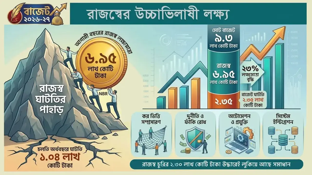 ঘাটতির পাহাড়ে দাঁড়িয়ে রাজস্ব আদায়ের বড় চ্যালেঞ্জ