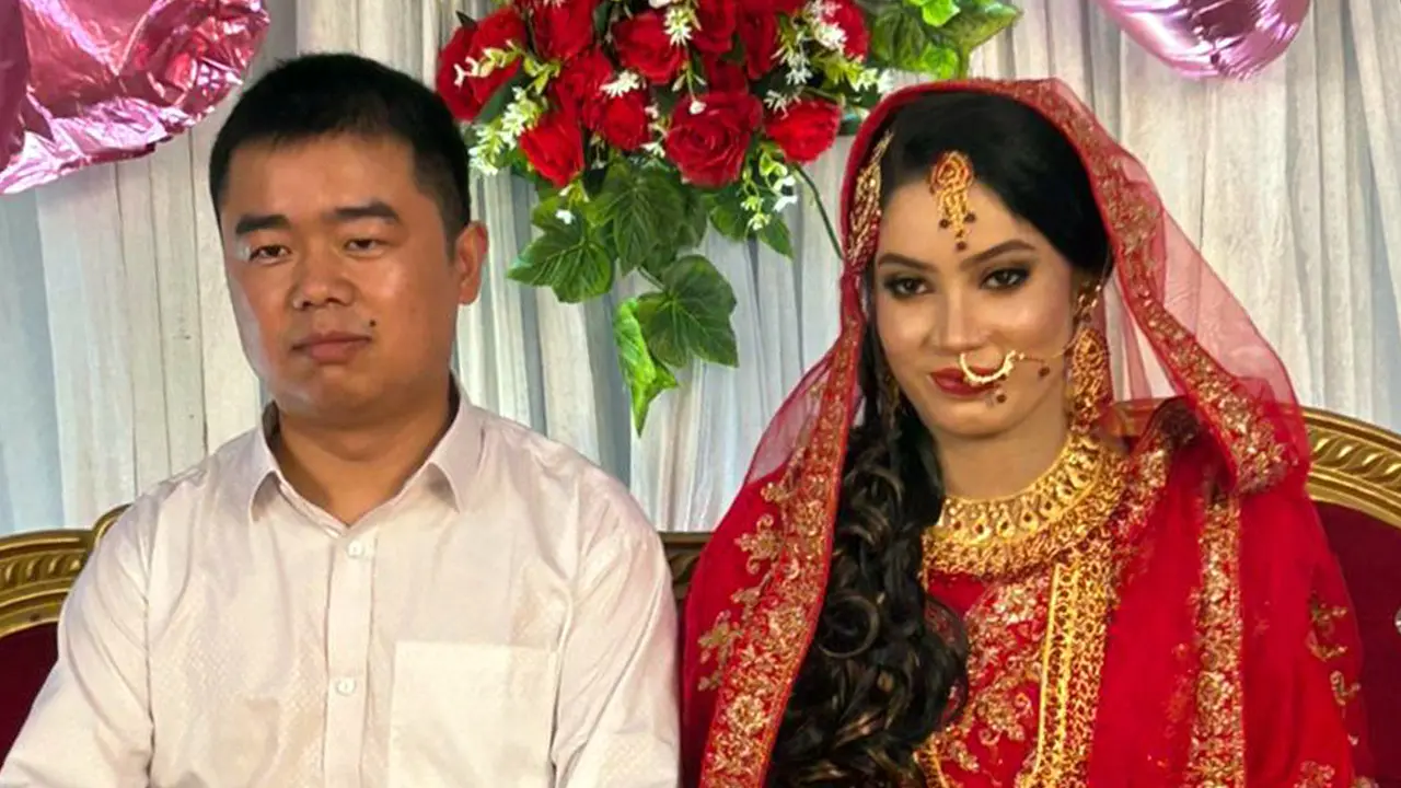 নীলফামারীতে তরুণীকে বিয়ে করলেন চীনা যুবক