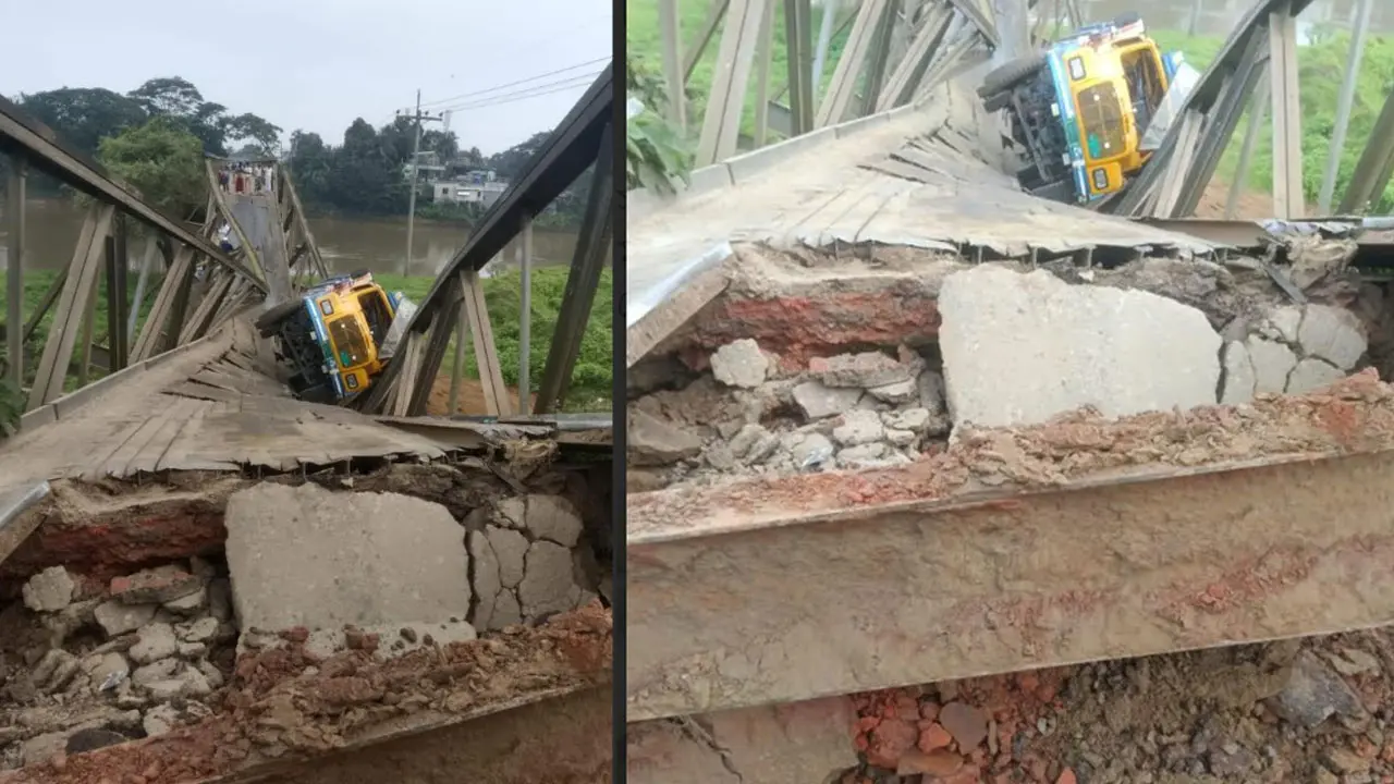 বেইলি ব্রিজে ধস, তারাকান্দা-ধোবাউড়া সড়কে বন্ধ যান চলাচল