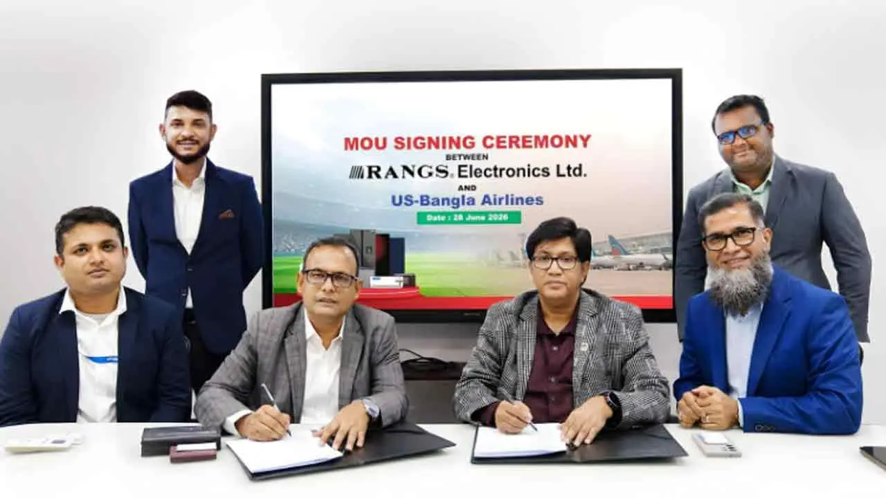 ইউএস-বাংলা এয়ারলাইন্স ও র‍্যাংগস ইলেকট্রনিক্সের মধ্যে সমঝোতা চুক্তি