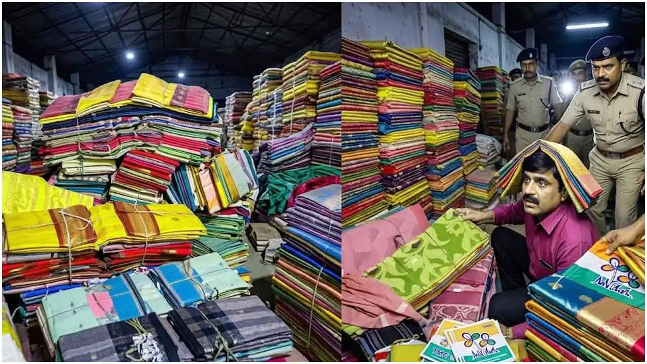 ভিডিও: শাড়ির নিচে লুকিয়েও রেহাই পেলেন না তৃণমূল নেতা