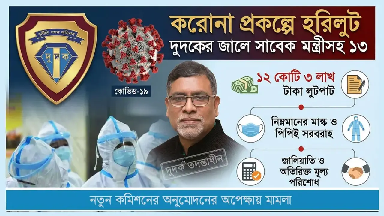 করোনা প্রকল্পে হরিলুট : দুদকের জালে সাবেক স্বাস্থ্যমন্ত্রীসহ ১৩ জন