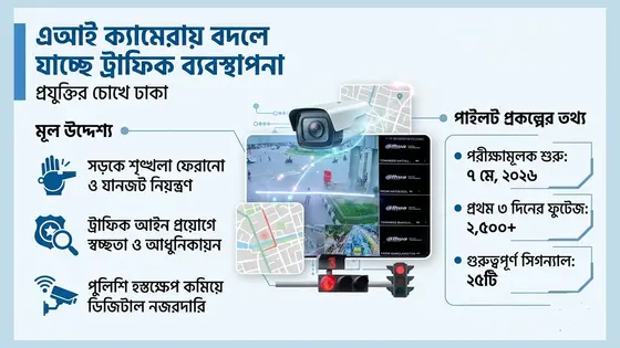 সিগন্যাল ভাঙলেই ডিজিটাল কেস : তিন দিনে এআই ক্যামেরায় আড়াই হাজার ফুটেজ
