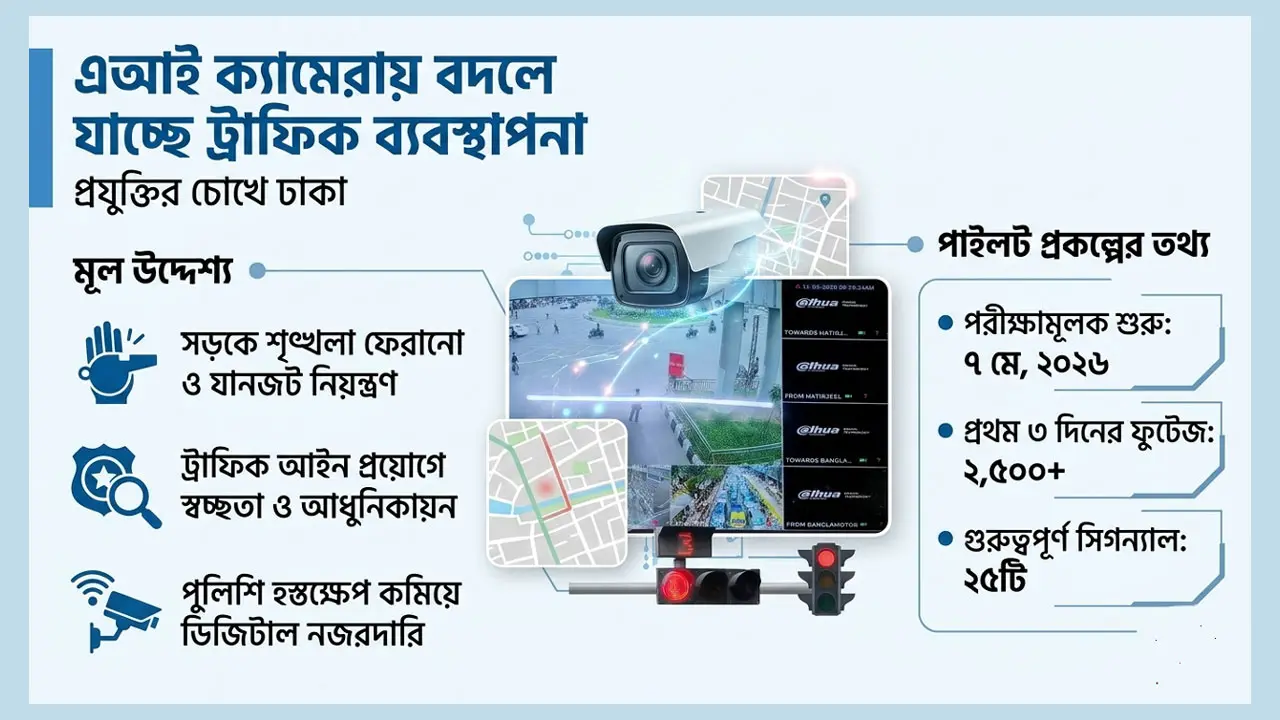 সিগন্যাল ভাঙলেই ডিজিটাল কেস : তিন দিনে এআই ক্যামেরায় আড়াই হাজার ফুটেজ