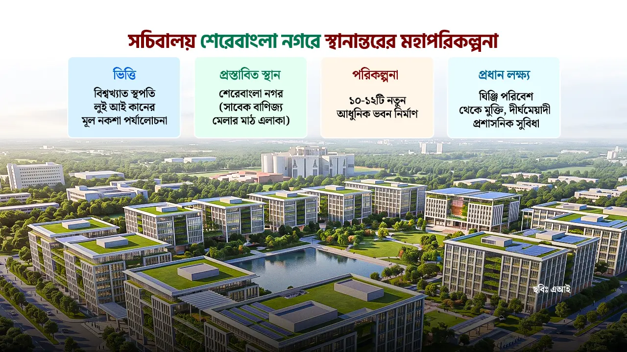 সচিবালয় শেরেবাংলা নগরে স্থানান্তরের পরিকল্পনা, হচ্ছে যাচাই-বাছাই