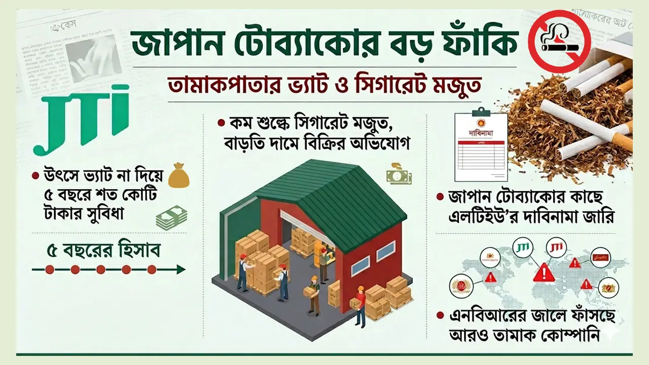 শুল্ক-করের ১১২ কোটি টাকা জাপান টোব্যাকোর পেটে!