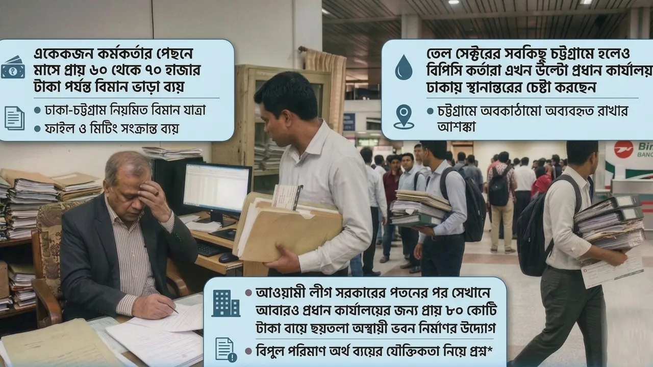 কর্তাদের অফিস চট্টগ্রামে থাকেন ঢাকায়, সভা-ফাইল সইয়ে অধীনস্থরা যান বিমানে