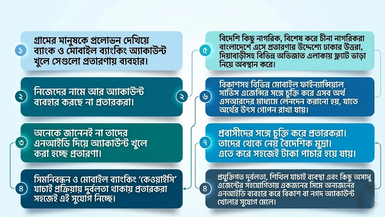 প্রতারণায় ব্যবহার করা হচ্ছে হাজার হাজার ভুয়া বিকাশ-নগদ অ্যাকাউন্ট
