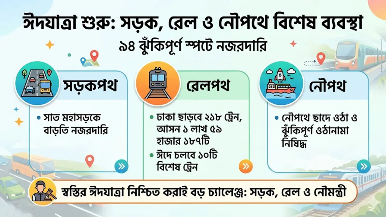 ঈদযাত্রা শুরু : সড়ক-রেল-নৌপথে বিশেষ প্রস্তুতি