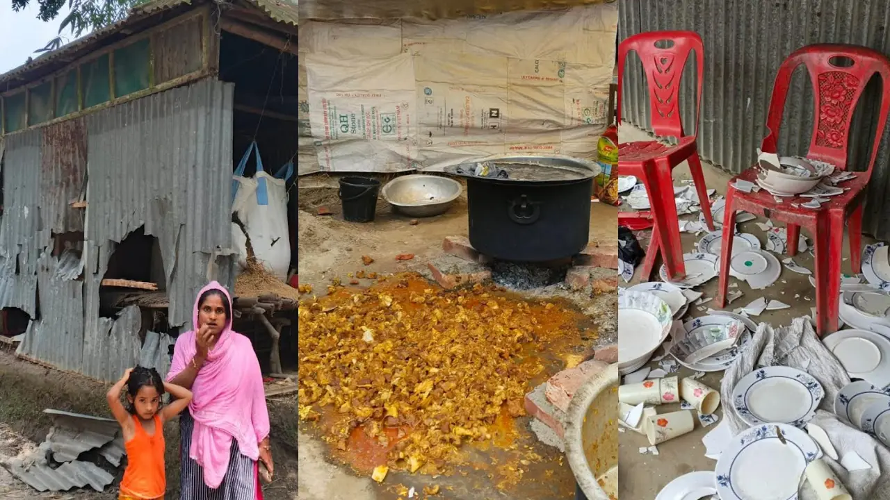 তুচ্ছ ঘটনায় দুই গ্রামের সংঘর্ষ-হামলা-অগ্নিসংযোগ, তছনছ বিয়ে বাড়ি