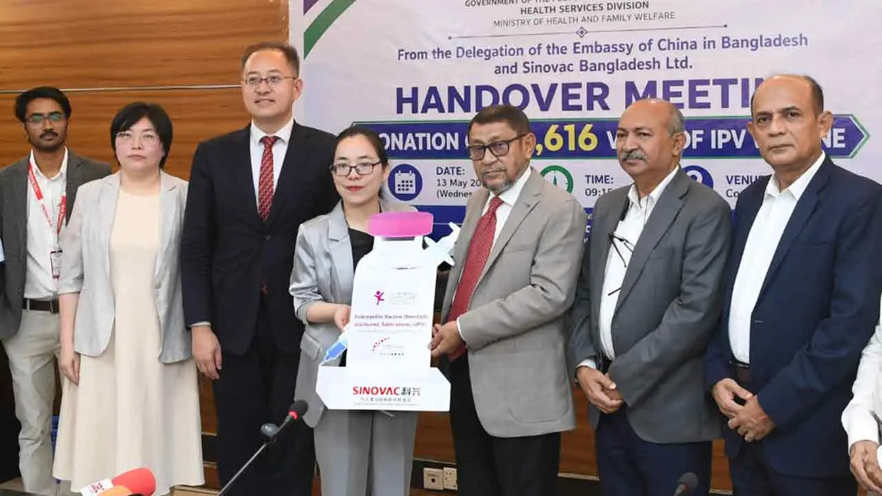 চীনের সিনোভ্যাকের পোলিও টিকা অনুদান পেল বাংলাদেশ