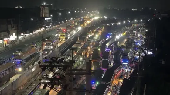 ঢাকা-টাঙ্গাইল মহাসড়কে ৪০ কিলোমিটার যানজট