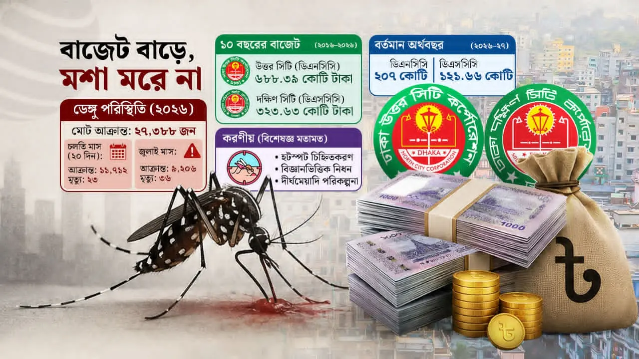কোটি কোটি টাকা খরচেও অপরাজিত মশা, ডেঙ্গু ভয়ে নগরবাসী
