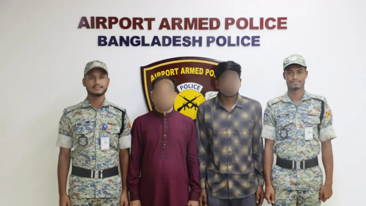 বিমানবন্দরে ৪০ ভরি স্বর্ণসহ দুইজন গ্রেপ্তার
