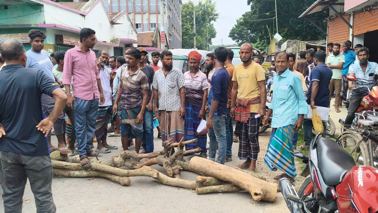 ঝিনাইদহে সারের দাবিতে সড়ক অবরোধ করে বিক্ষোভ