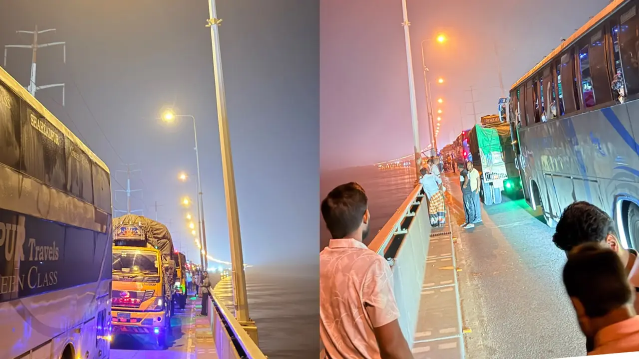 যমুনা সেতুতে দুর্ঘটনা, উত্তরবঙ্গমুখী লেন বন্ধ