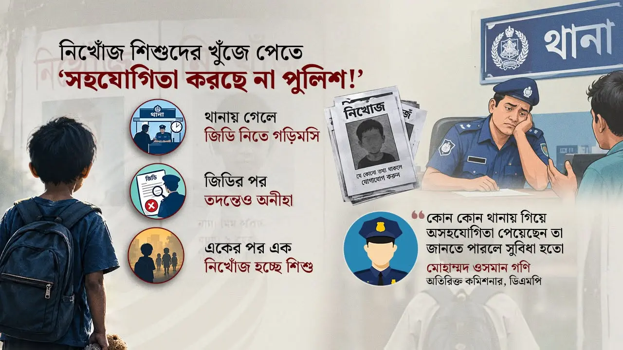 শিশু নিখোঁজের জিডি নিতে গড়িমসি, তদন্তেও 'অনীহা' পুলিশের!