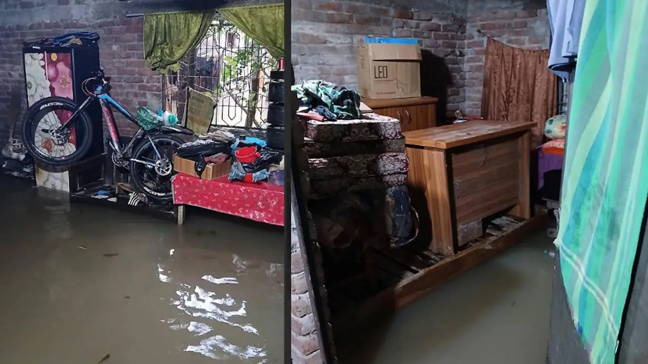রাতভর বৃষ্টিতে জলাবদ্ধ চাঁপাইনবাবগঞ্জ, বাসাবাড়িতে ঢুকেছে পানি