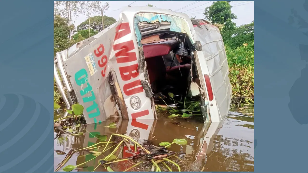 লাশবাহী অ্যাম্বুলেন্স খাদে পড়ে নারী ও শিশুসহ আহত ৮
